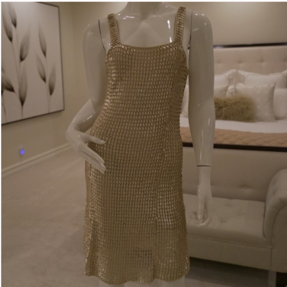 Gold Sequin Cocktail Dress